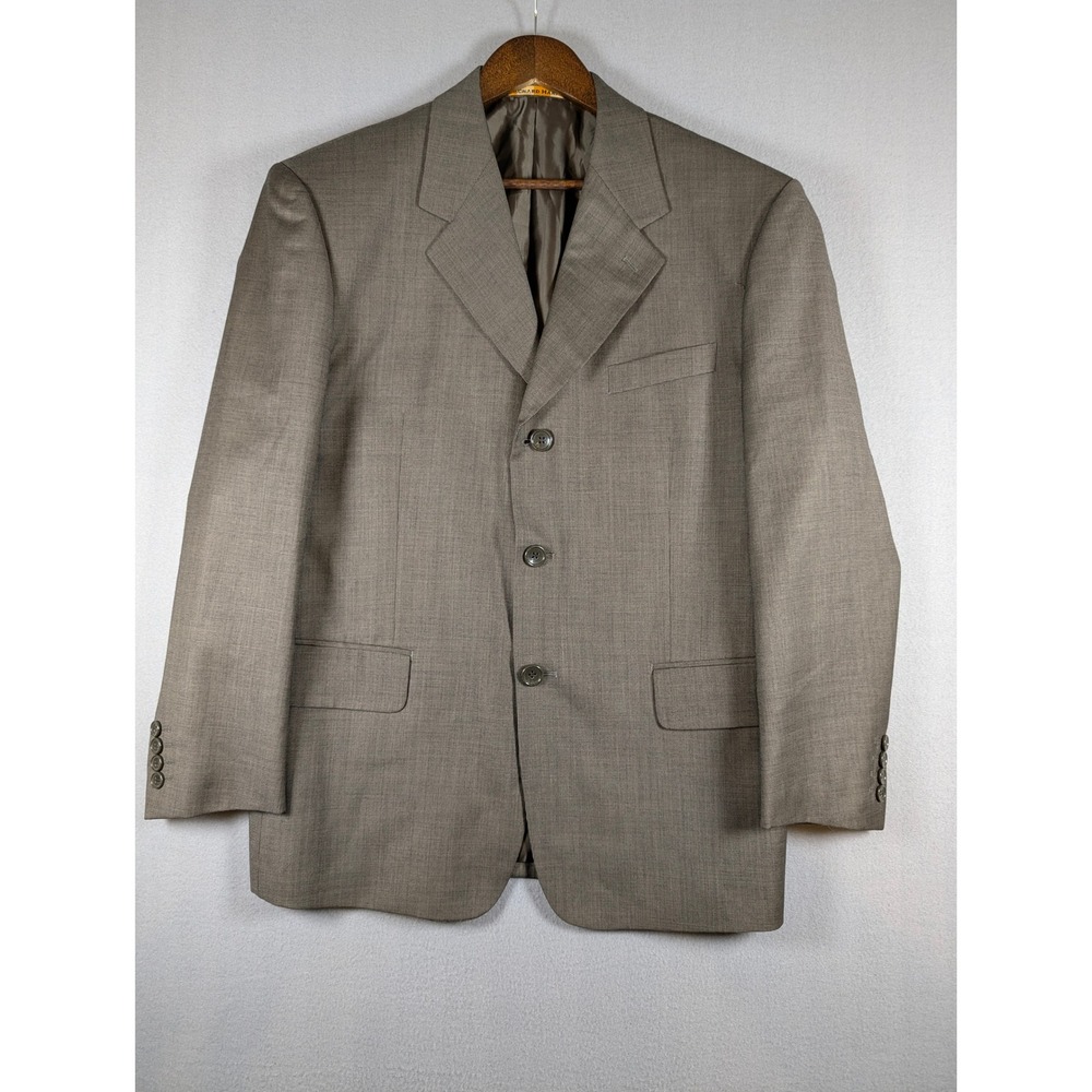 Richard Harris Mens 40S Super Wool 3 Button Blazer Sport Coat Taupe Brown